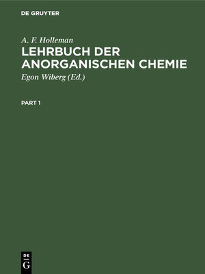 cover image of Lehrbuch der anorganischen Chemie